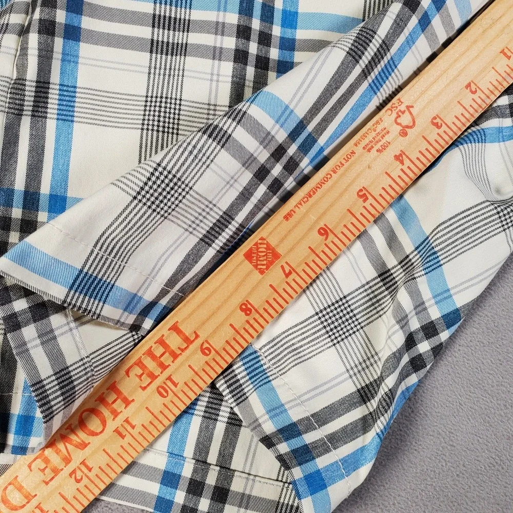 Tommy Bahama Shorts Mens 35 Blue Grey Plaid Stretch Preppy Golf 9